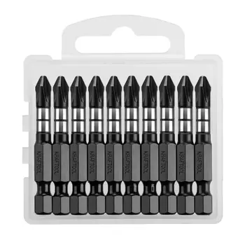 Набор ударных бит Kraftool Impact Pro, 26191-2-50-S10 (E 1/4", PH2, 50 мм, 10 шт)