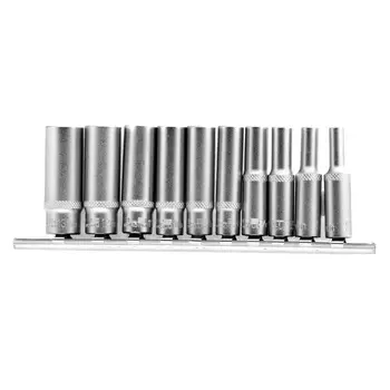 Набор удлиненных торцевых головок Stels 13605, 1/4", 6-ти гр CrV, 4-13 мм, 10 шт.