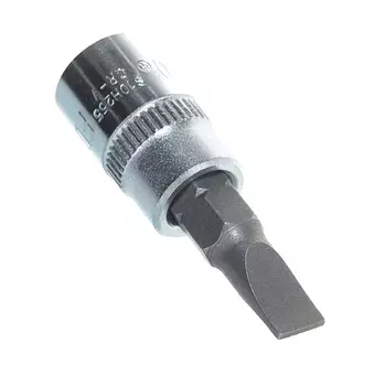 Насадка торцевая Jonnesway S10H255 048550, 1/4"DR с вставкой-битой шлицевой, SL5.5, 37 мм