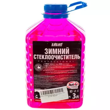 Незамерзающий омыватель стекол Бибип ПЭТ, 3 л, зимний