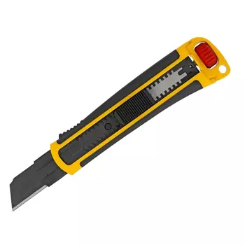 Нож Denzel 78908, 25 мм, сменное лезвие, SK4, корпус из ABS + TPR, торцевой зажим