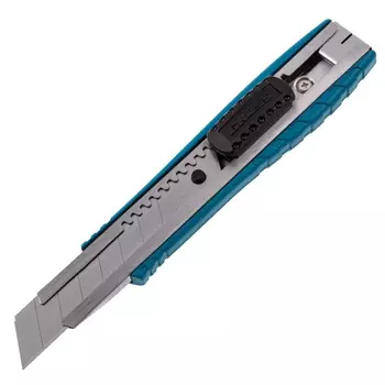 Нож Gross 78897, 160 мм, металлический корпус, выдвижное сегментированное лезвие 18 мм, металлическая направляющая, клипса для ремня