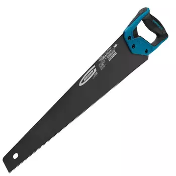 Ножовка по дереву Gross "Piranha" 24108, 550 мм,11-12 TPI, каленый 3D-зуб, тефлоновое покрытие, двухкомпонентная рукоятка