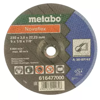Отрезной круг по стали Metabo Novoflex 616477000 (230x3 мм, вогнутый)
