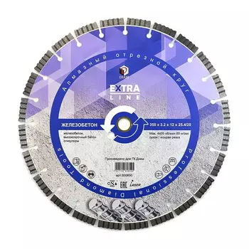 Отрезной круг железобетон Diam Extra Line 000614, 400х3.5х12мм, 25,4/20мм
