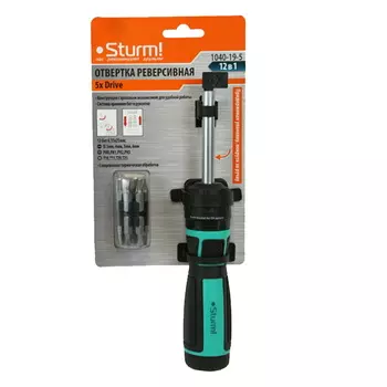 Отвертка реверсивная Sturm 1040-19-5, 5x Drive, CrV