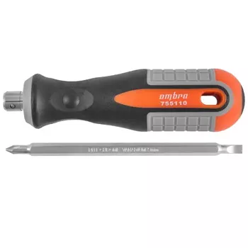 Отвертка стержневая двусторонняя Ombra Round Grip 755110 055774, РН1, SL5x100 мм