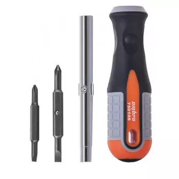 Отвертка стрежневая Ombra 750106, 6в1, ROUND GRIP 1/4",5/16"DR, SL5,6, PH1,2