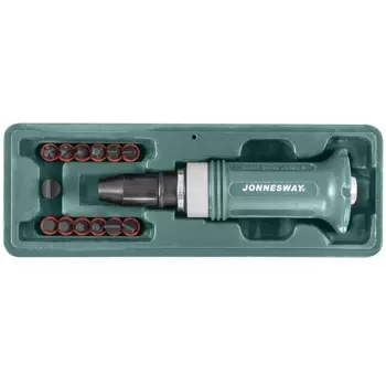 Отвертка ударная Jonnesway AG010138, SL 5,6,8,10,12мм PH#1,2,3,4 Hex 4,5,6,8 14пр.