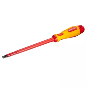 Отвертка высоковольтная Kraftool 250083-8.0-175 Cr-Mo-V стержень двухкомпонентная маслобензостойкая рукоятка SL 8,0х175мм