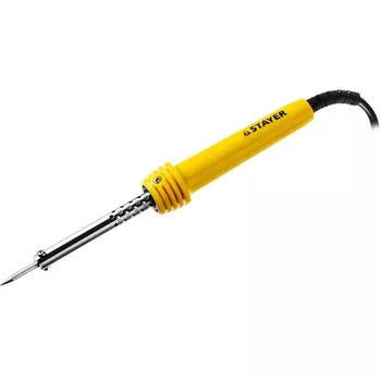 Паяльник Stayer "MASTER" 55305-40, с пластмассовой рукояткой и долговечным жалом, 40 Вт, конус