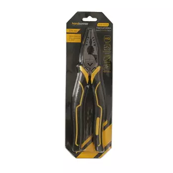Пассатижи Hanskonner HK1020-02-1-225 225мм, эксц. шарнир,+30% к силе реза, СrV, TPR рук.