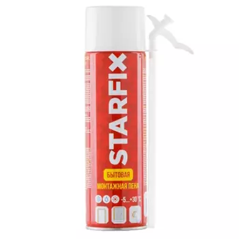 Пена монтажная Starfix SM-66248-1, бытовая всесезонная Straw Foam (500мл)