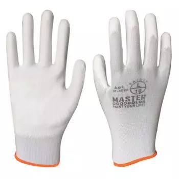 Перчатки белые Master Color 30-4020, полиэстер с обливкой из полиуретана (пара)