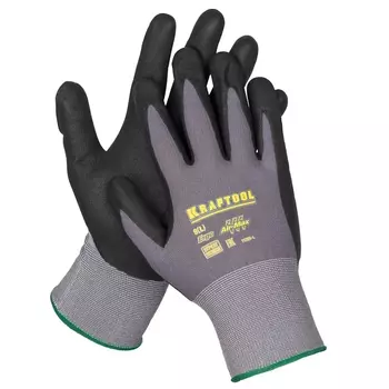 Перчатки Kraftool "EXPERT" 11285-XL, нейлоновые, 15 класс, вспененное нитриловое покрытие, XL