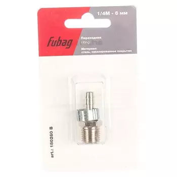 Переходник Fubag 180260 (6 мм, 1/4"M на елочку, с обжимным кольцом, 6x11 мм)
