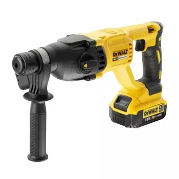 Перфоратор DeWalt DCH133M1-QW, аккумуляторный, SDS-Plus, 18В, 4А*ч, Li-Ion, з/у, 3 реж., 1550 об./мин., 26 мм, кейс