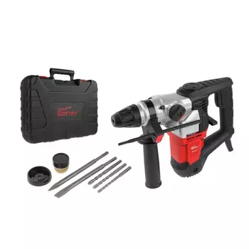 Перфоратор Wortex RH 3231-1 RH323111129, в кейсе + 2 зубила, 3 сверла, 1000 Вт, 4.8 Дж, 32 мм, 2 режима, SDS-plus