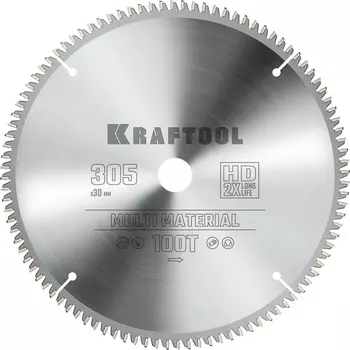 Пильный диск по алюминию Kraftool Multi Material 36953-305-30, 305 х 30 мм, 100Т