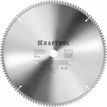 Пильный диск по алюминию Kraftool Multi Material 36953-355-25.4, 355 х 25.4 мм, 120Т