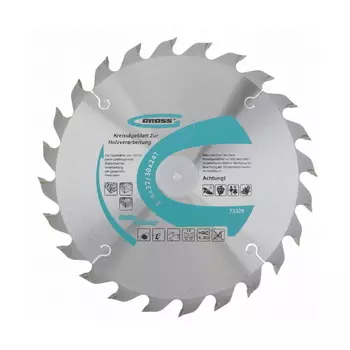 Пильный диск по дереву Gross 73329 ф216 х 32 мм, 24 зуба + кольцо 32/30мм