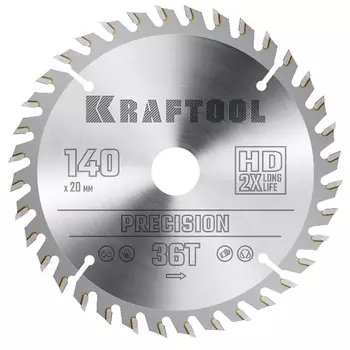 Пильный диск по дереву Kraftool Precision 36952-140-20, 140 х 20 мм, 36Т