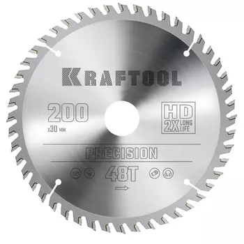 Пильный диск по дереву Kraftool Precision 36952-200-30, 200 х 30 мм, 48Т