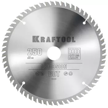 Пильный диск по дереву Kraftool Precision 36952-250-32, 250 х 32 мм, 60Т