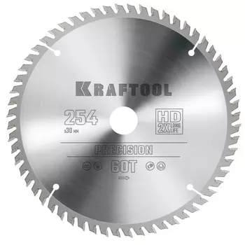 Пильный диск по дереву Kraftool Precision 36952-254-30, 254 х 30 мм, 60Т