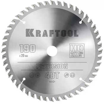 Пильный диск по дереву Kraftool Precision 36952-190-20, 190 х 20 мм, 48Т