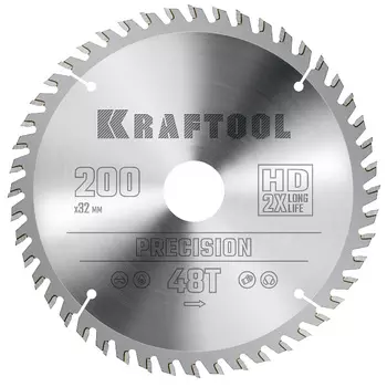 Пильный диск по дереву Kraftool Precision 36952-200-32, 200 х 32 мм, 48Т
