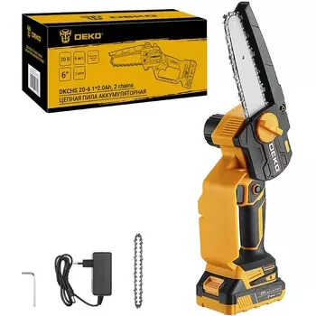 Пила цепная аккумуляторная Deko DKCHS 063-4307-2 20В 1x2.0Ач 2 цепи