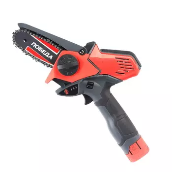 Пила цепная аккумуляторная ручная Победа ПА 150 250205150 (напряжение 14.4В, длина шины 4 дюйма)