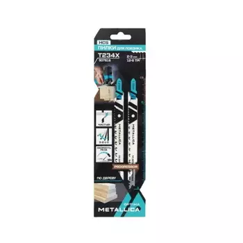 Пилки д/лобзика Metallica Optima T234X 907818, 116/90мм шаг 2-3мм, HCS Progressor, яп/зуб, по дереву 2шт