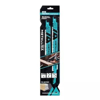 Пилки сабельные Metallica Optima 908297, S1531L 240/215мм шаг 5мм, HCS по дереву 2шт.