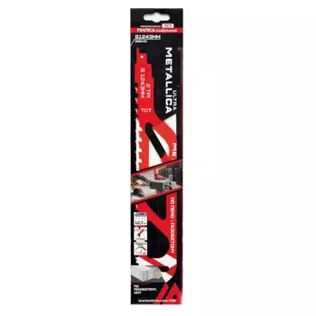 Пилки сабельные Metallica Ultra S1243HM 908440, 305/260мм, шаг 12,7мм, TCT-тв. спл., по газобетону/ЦСП, 1шт.