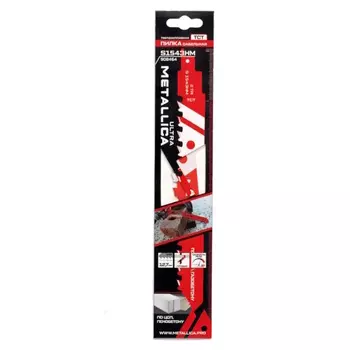 Пилки сабельные Metallica Ultra S1543HM 908464, 240/195мм, шаг 12,7мм, TCT-тв. спл., по газобетону/ЦСП, 1шт