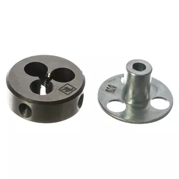 Плашка Thorvik MDG407 D-DRIVE 052860 круглая ручная с направляющей в наборе М4х0.7, HSS, Ф25х9 мм