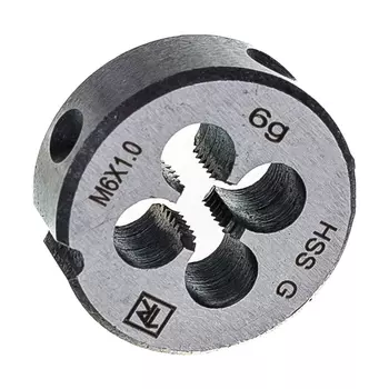 Плашка Thorvik MDG61 D-DRIVE 052862 круглая ручная с направляющей в наборе М6х1.0, HSS, Ф25х9 мм