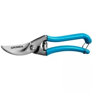 Плоскостной секатор Grinda PROLine P-10 423410, 210 мм, цельнокованые лезвия, стальные рукоятки, покрытие ПВХ