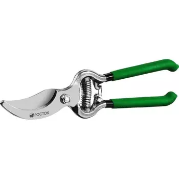 Плоскостной секатор Росток PC-19 423006 (200 мм углеродистая сталь, ст45, цельнокованый, с овальными рукоятками)