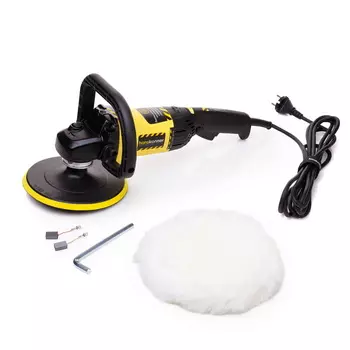 Полировальная машина Hanskonner HAG918CP, 180мм,1400Вт,константная электроника, регулировка оборотов, дополнительная D-рукоять