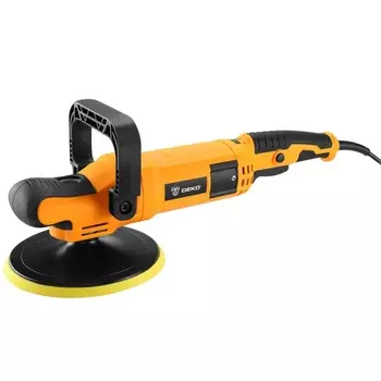 Полировальная шлифмашина Deko ZKP1500 PRO (крепление на липучке, вспомогательная рукоятка)