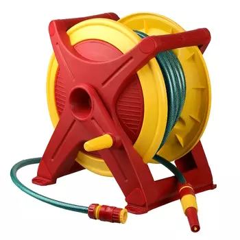 Поливочный набор 4 предмета Grinda HS-25 8-428441, шланг 25 м x 1/2, возможность крепить к стене, катушка со шлангом в комплекте