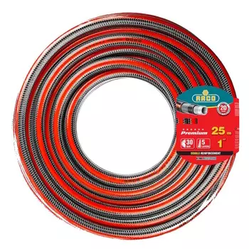 Поливочный шланг Raco PREMIUM 40300-1-25, пятислойный, армированный, защита от УФ, 1", 25 м, 40 атм