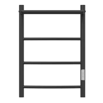 Полотенцесушитель электрический Point Афина PN04846PB П3, 400x600, с полкой, диммер справа, черный