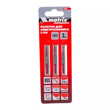 Полотна для электролобзика по пластику Matrix 78232 (3 шт., T101A, 72 x 2 мм, HSS)