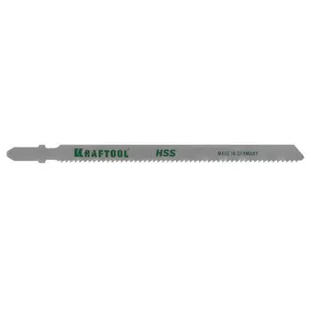 Полотна Kraftool T318B 159552-2 для электрического лобзика, 2шт (HSS, по металлу (2,5-6мм), EU-хвост., шаг 2мм, 110мм)