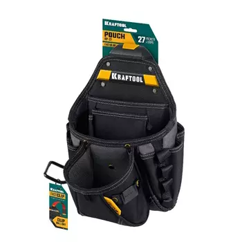 Поясная сумка Kraftool KP-27 38773 (с быстросъёмным креплением FastClip, 27 карманов и петли, 350 х 260 мм)