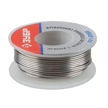 Припой Зубр 55420-100 оловянно-свинцовый, 60% Sn / 40% Pb, 100гр